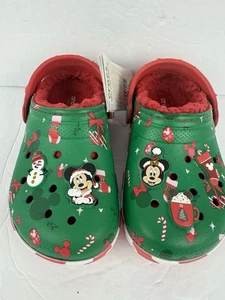 Crocs Mickey Mouse Christmas Holiday Lined Clogs Size Toddler Kid C11 - NWT - Picture 1 of 5