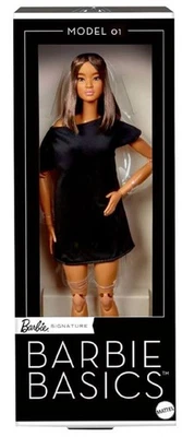 2025 Barbie Basics Model 01 Brunette Hair Black Mini Dress JBH72 IN STOCK NOW!! - Image 1 of 3