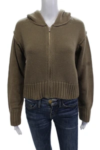 NSF Womens Full-Zip Hoodie Brown 100% Tanguis Cotton Solid Size S - Picture 1 of 5