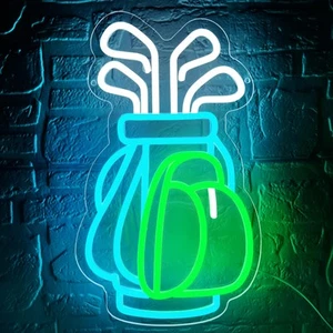 Golf Bag Neon Sign for Wall Decor Golf Neon Light for Man Cave Bag LED Light ... - Picture 1 of 7
