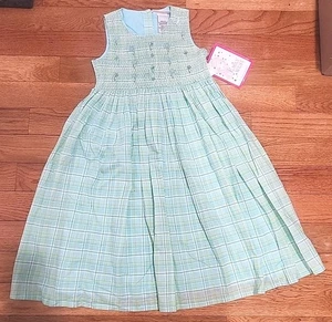 Emily West Mint Green Plaid Sleeveless Special Occasion Dress Easter Girls 10 - Picture 1 of 8