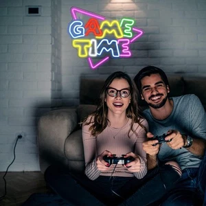 Game Time Neon Sign, Game Neon Signs for Wall Decor, Game Neon Light Up Led Sign - Picture 1 of 3