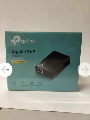 TP-LINK 802.3af Gigabit PoE Injector Convert (Black)TL-POE150S Up to 100m 328ft - Image 1 of 2