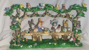 SELTEN Vintage Jaimy Jubiläum Osterhase Baummalerei Ostereier 14" x 8" - Bild 1 von 10