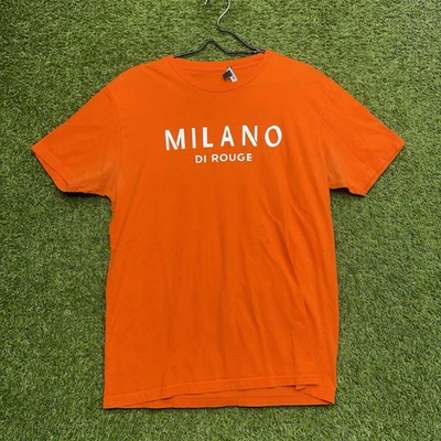 Рубашка женская Milano Di Rouge большая оранжевая белая с надписью короткий рукав dsfd - Изображение 1 из 4
