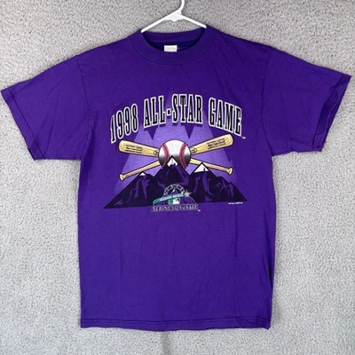 Vintage Colorado Rockies T-Shirt Mens M Purple 1998 90s All Star Game Logo 7 USA - Image 1 of 4