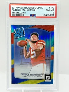 Panini Donruss Optic Patrick Mahomes II #177 2017 rojo amarillo clasificación novato PSA 8 - Imagen 1 de 4