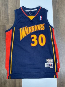 NBA Hardwood Classics Teen Size M Blue Stephen Curry Warrior 30 Jersey Shirt - Picture 1 of 15
