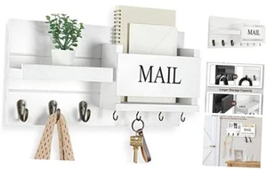 Mail Organizer for Wall Mount – Key Holder with Shelf Includes Letter Holder - Picture 1 of 8