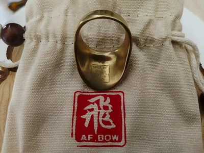 Anillo tradicional de cobre para pulgar de tiro con arco AF para dedos y guardias para dedos Foto 1 de 4