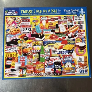 White Mountain Things I Ate as a Kid 1000 Piece Jigsaw Puzzle  Pre Owned - Picture 1 of 2