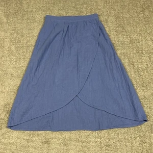 Pact Skirt Womens Medium Coastal Gauze Faux Wrap Pockets Summer Periwinkle - Picture 1 of 7