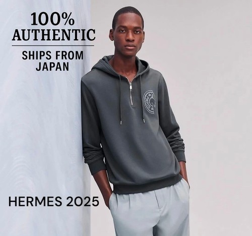 HERMÈS Felpa Uomo con Cappuccio Clou de Selle Logo Pullover Collezione 2025 L Nuova *etichette
