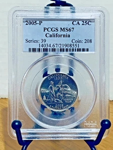2005-P Washington Quarter California PCGS MS67 Mint State 67 #21908551 - Picture 1 of 2
