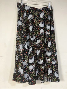 LA Soul Womens Skirt Size L Novelty Sloth Print Cottagecore Whimsigoth Quirky - Picture 1 of 5