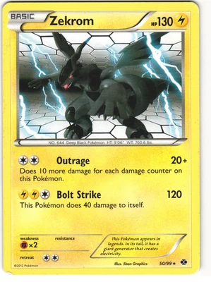Zekrom Rare Pokemon TCG Next Destinies 50/99 MP - Image 1 of 3