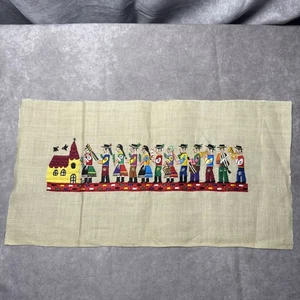 Vintage Cross Stitch Needlepoint Slovak Folk Art Church Slovenia 17” x 9” - Picture 1 of 8
