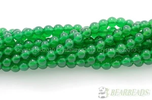 Natural AAA Green Agate Gemstone Round Loose Beads 16'' Strand 4mm 6mm 8mm 10mm - Picture 1 of 10
