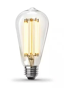 2 Feit Electric 60-Watt Soft White Visible Filament ST19 LED Bulbs - NEW - Picture 1 of 3