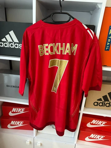 ENGLAND FOOTBALL SHIRT 2006-2008 ORIGINAL UMBRO #7 BECKHAM SIZE 2XL Cover