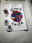 Hippie Chick - Car accessories Coasters Air Freshener Towel Bundle - Retro