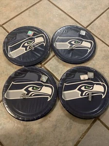 Seattle Seahawks NFL Pro Football Sports Party 8" Paper Dinner Plates Lot Of 4 - Picture 1 of 3