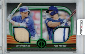 2022 Topps Tribute David Wright Pete Alonso Dual Relics 2 Green 99 /17