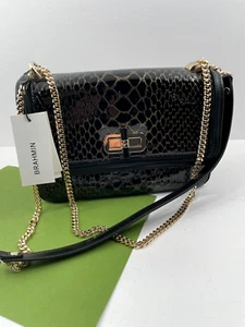 Bandolera de cuero Brahmin Rosalie de cuero negra Cavatica nueva con etiquetas - Imagen 1 de 12