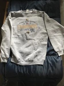 New St Louis Rams Super Bowl XXXVI 2001 NFC Champions Sweat Shirt L Large RARE - Picture 1 of 6