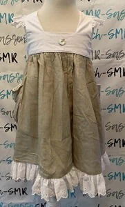NEW Girls WDW Well Dressed Wolf OG Beige/White Aunt Heart tunic dress Size 5 NWT - Picture 1 of 11