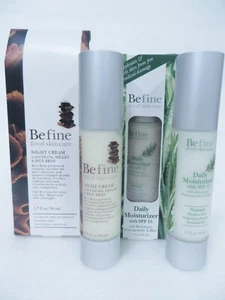 BEFINE FOOD SKIN CARE DAILY MOISTURIZER & NIGHT CREAM 1.7 OZ DUO! - Picture 1 of 4
