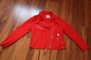 💖 Rino & Pelle Imitat Lederjacke Jacke Wildleder Gr 40 rot mega Details modern - Bild 1 von 12