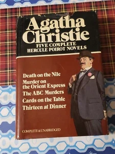 AGATHA CHRISTIE, FIVE COMPLETE HERCULE POIROT NOVELS, HARDCOVER, 1980, - Foto 1 di 4