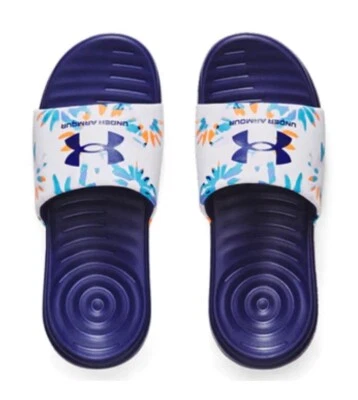 Sandalias para mujer Under Armour Ansa gráficas deslizables-talla 10-sonar azul/blanco floral Foto 1 de 4