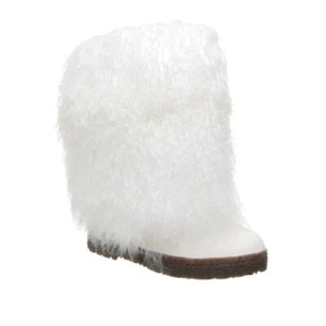Bota Bearpaw BOETIS II Becerro Rizado Cordero Blanca Talla 7 Nueva - Imagen 1 de 2