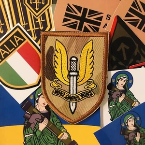 Military Patch UK Special Forces SAS Who Dares Win Toppa Marines Swat + ADESIVI - Picture 1 of 4