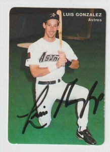 Luis Gonzalez - Autographed 1994 Mother's Cookies - Houston Astros - Signed Card