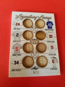 TED WILLIAMS STAN MUSICAL DEREK JETER JOHNNY BENCH CHIPPER 8 mazze CARTA #d9/25 AF - Foto 1 di 2