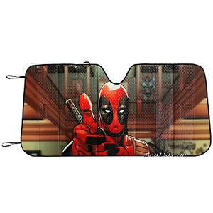 Marvel DEADPOOL PULGARES ARRIBA ACORDEÓN PARASOL Auto Coche Camión Furgoneta 58"x 27 1/2" - Imagen 1 de 1