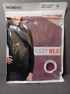 Heat Keep Women's Long Sleeve Mock Neck Fig Size Medium - Picture 1 of 6