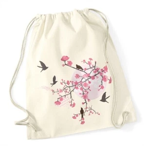 Turnbeutel Kirschblüten Vögel Vogel Blumen Blüten Flower Cherry Tree Birds - Bild 1 von 4