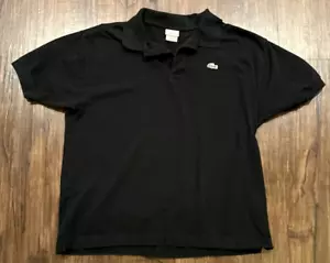 Lacoste Mens Black Cotton Collared Short Sleeve Polo Shirt Size 6 Casual Golf - Picture 1 of 4