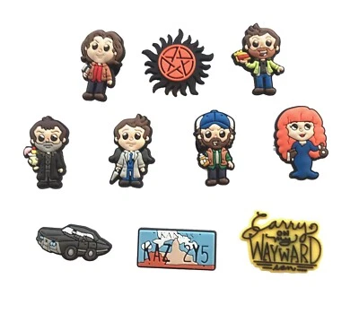 Dijes para zapatos de silicona con tema sobrenatural de 10 piezas compatibles con zuecos Foto 1 de 2