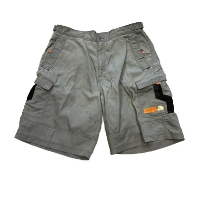 Y2K NO FEAR GRIS NYLON CARGO PANTALONES CORTOS HOLGADOS BOLSILLOS DE MALLA TALLA XL (74) Foto 1 de 4