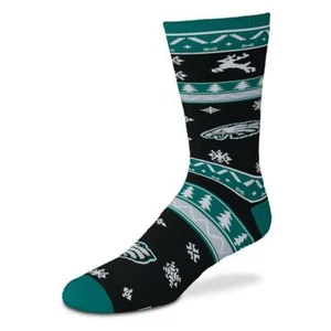 Philadelphia Eagles Socks Men's Socks Medium Size 5 to 10 Holiday Christmas - Picture 1 of 3