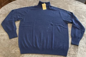 NWT Men's Shephe Sweater XXL Grey Marine 100% Cashmere Turtleneck Long Sleeve - Picture 1 of 9
