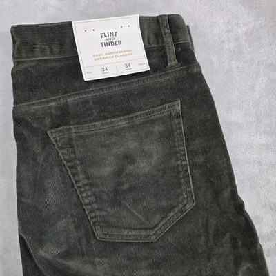 Flint and Tinder 365 Men's 34x34 Green Corduroy Pants Easy Hardwearing American - Image 1 of 4