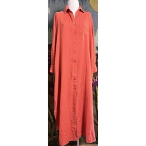 Anthropologie Oversized Linen Maxi Long Dress XS - Picture 1 of 14