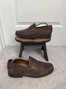 Peter Millar Brown Leather Penny Loafer Shoes Men’s 8.5 M - Picture 1 of 6