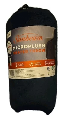 Micropeluche Sunbeam azul marino térmico 50x60 lanzamiento 4 ajustes de calor apagado automático Foto 1 de 4